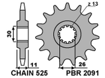 PBR Predná rozeta 2091 18NC Yamaha FZ8 (10–15), MT-09 (14–17), MT-07 (14–17), TDM 900 (02–13), NC Yamaha FZ8/TDM900/Mt09/Mt07 (Počet zubov 14 zubov)