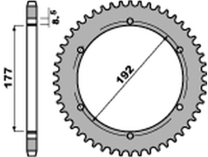 PBR Zadná rozeta 223 C45 Husqvarna WR 250 (83–84), WR/CR 250 (80), WR 350 (81–88), WR/CR 400 (81–89), CR 400/430 (81–83), Husqvarna WR 120/250/350 79-88, Husqvarna WR 125/250/400 79-88 (Počet zubov 48 zubov)