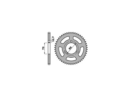 PBR Zadná rozeta 239 F Honda Mbx 80F 83-87, Mtx 80R 83-87, Mb/Mbx 50 (Počet zubov 36 zubov)