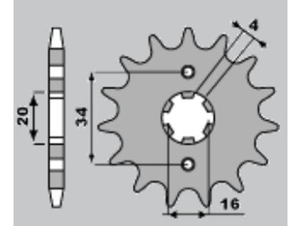 PBR Predná rozeta 263 18NC NC Yamaha TTR 125 09-12, NC Yamaha;Junak 125, NC Yamaha XT 125R/X 05-09, Junak 125, NC Yamaha DT/TZR/SR/RD 125 (Počet zubov 13 zubov)