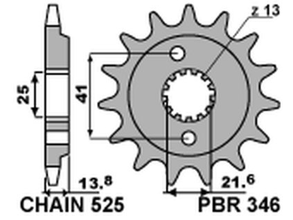 PBR Predná rozeta 346 18NC Honda VT 600C Shadow (90–07) (Počet zubov 16 zubov)