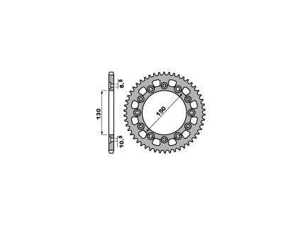 PBR Zadná rozeta 4309 C45 Honda XL 600 R, Honda XL 500/600, NX 650, XR 600, FX 650, Honda NX 650 (88–90), Honda NX 650 91-94 (Počet zubov 45 zubov)