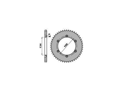 PBR Zadná rozeta 4330 C45 Kawasaki KDX 125 90-99, KDX125 (Počet zubov 52 zubov)