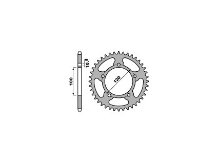 PBR Zadná rozeta 4363 C45 Aprilia Mana 850/1000 (08–16), Aprilia SL 1000 Falco (00–06), Aprilia Rsv 1000, Shiver 750 (07–14), Aprilia Shiver 750 (07–16) (Počet zubov 40 zubov)