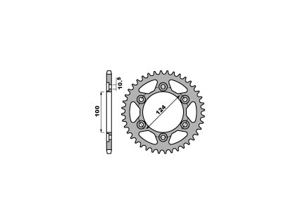 PBR Zadná rozeta 4366 C45 Ducati 916 Monster, Ducati 944/1000 Sport, Ducati 1000 Monster/Sport, Ducati St2/St3, Ducati 944 St-4 98-03 (Počet zubov 37 zubov)
