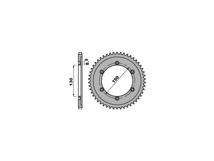 PBR Zadná rozeta 4374 C45 Honda XLR 125 (98–02) (Počet zubov 51 zubov)