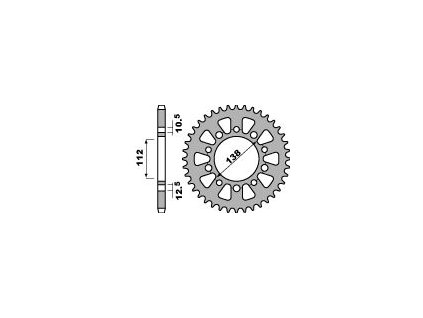 PBR Zadná rozeta 4384 C45 Honda 500F/R/X 13-16, CB/CBR, CB500F/R/X 13-15 (Počet zubov 43 zubov)