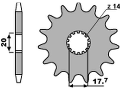 PBR Predná rozeta 440 18NC Yamaha YZ 125 (87–92), Yamaha YZ 125 (87–04) (Počet zubov 14 zubov)