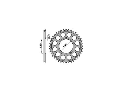 PBR Zadná rozeta 4409 C45 Suzuki GSX-R 1000 (01–06), Gsf1250, GSXR1300, Triumph Tiger 1050 07-14, Suzuki Gsf 1200 06, Triumph Tiger 955 05-08 (Počet zubov 42 zubov)
