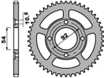 PBR Zadná rozeta 4432 F Yamaha TZR 50 RR/ X-Power (03–09), Yamaha TZR 50 RR/ X-Power 96-09 (Počet zubov 45 zubov)