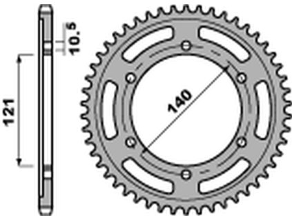 PBR Zadná rozeta 4433 C45 Moto Morini 1200 07-09, Cagiva 650 Raptor/ V-Raptor (01–07), Honda CB 1000R, Cagiva 650 Raptor 01-07 (Počet zubov 41 zubov)