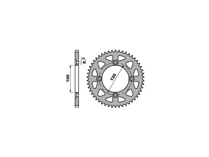 PBR Zadná rozeta 4453 F Beta 50Rr 05-09 (Počet zubov 50 zubov)
