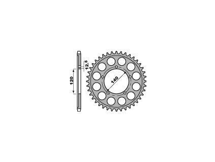 PBR Zadná rozeta 4459 C45 Suzuki GSX 1400 01-06 (Počet zubov 40 zubov)