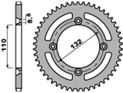 PBR Zadná rozeta 4486 C45 KTM SX 85 (04–24), SX 105 (07–11) (Počet zubov 46 zubov)