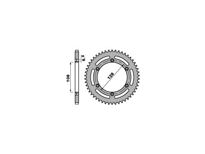 PBR Zadná rozeta 4488 F Suzuki DRZ 125 03-10, Kawasaki KLX 125 03-07 (Počet zubov 51 zubov)