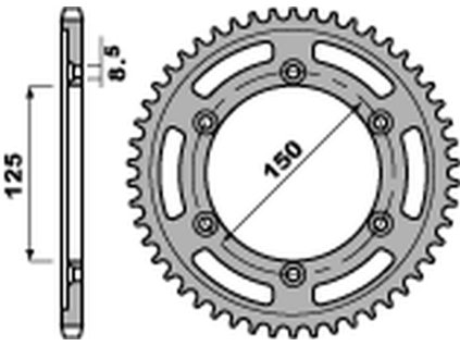 PBR Zadná rozeta 4507 C45 Ktm 690 DUKE/ Supermoto 07-10, KTM 690 Enduro/SM (07–18), Adventure (18–20), Ktm 690 Enduro 08-10 (Počet zubov 42 zubov)
