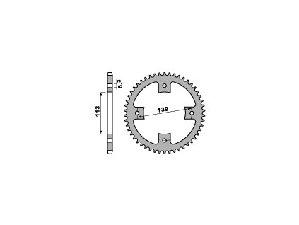 PBR Zadná rozeta 4509 C45 Suzuki LTR 450 06-09, Suzuki LTR 450 06-10, Suzuki LT-Z 400 (09), LT-R 450 (06–09) (Počet zubov 40 zubov)