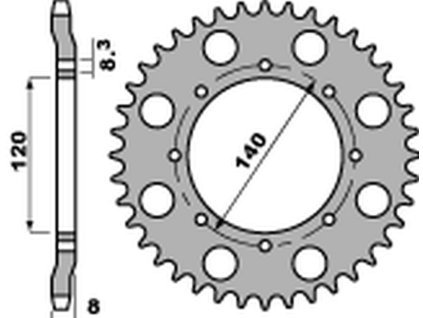 PBR Zadná rozeta 506 C45 Kawasaki KLR 600 84-90 (Počet zubov 46 zubov)