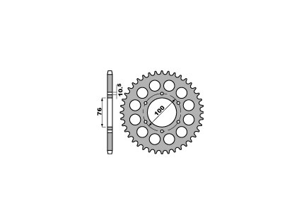 PBR Zadná rozeta 818 C45 Suzuki GS 750/GS 750X (77–83), GSX 1100E (Počet zubov 41 zubov)