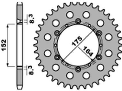 PBR Zadná rozeta 856 F Yamaha TT 600R (82–04), YFM 660 (01–04), YFS 200 (88–06), YZ 125/250 (85–98), DT 125 (89–06), DT 125 R (Počet zubov 44 zubov)