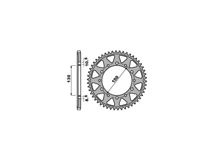 PBR Zadná rozeta 860 C45 XJR 1200/1300 95-01, Yamaha FJ 1200 (86–90), Yamaha FJ 1100 (84–85), Yamaha YZF 750 SP (93–99), Yamaha FZS 600 Fazer/YZF Thundercat (96–03), GTS 1000 (93–01), FJ 1100/1200, Yamaha YZF 600 R (97–03), FZR 1000 (Počet zubov 43 zubov)