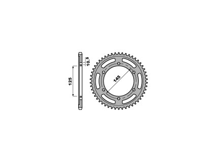 PBR Zadná rozeta 869 C45 Yamaha TDM 850 96-98, (91–95) (Počet zubov 44 zubov)