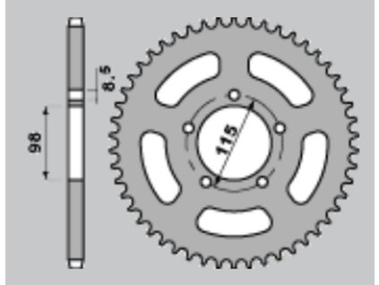 PBR Zadná rozeta 893 C45 KTM SX 65 (98–03) (Počet zubov 60 zubov)