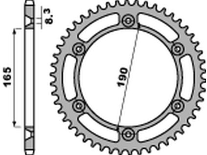 PBR Zadná rozeta 896 C45 KTM 125/250/350 Enduro (87–90), MX 420/495 (81–84), MX 500 (85–93), LC4 600 (88–92), Do 1990 Roku, Do Roku 1990 (Počet zubov 45 zubov)