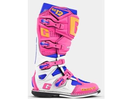GAERNE Čižmy cross/enduro SG-12 Shockwave Limited Edition – ružové/modré/oranžové