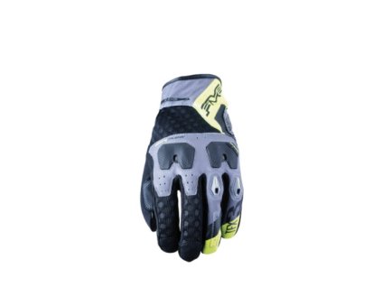 FIVE Koženo-textilné rukavice TFX3 AIRFLOW – farba: čierna/žltá fluo – veľkosť: 9 (M)