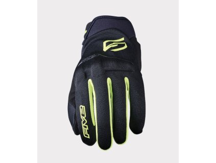FIVE Textilné rukavice Globe Evo – čierne/žlté fluo (Veľkosť XL)