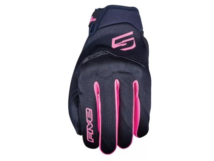 FIVE Rukavice textilné Globe Evo Woman dámske čierne/ružové fluo