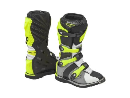 FORMA Detské čižmy Off Road/Cross Gravity sivé/biele/žlté fluo veľkosť 39
