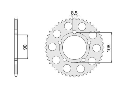 CHT Zadná rozeta 1022 38 zubov Ducati 500/600 Pantah`81-82, Paso 750`87