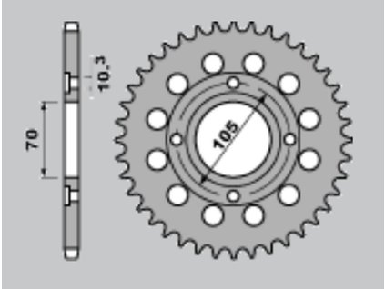 CHT Zadná rozeta 278 38 zubov Honda Cb 250 360 400 73-79