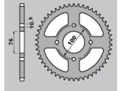 CHT Zadná rozeta 4301 43 zubov Suzuki Lt-E Lte 250/300/500 '82-'87, Ltr Lt-R 500 '88-'92, Vl 250 Intruder '00-'04, Gsx-R 250 '87-'89