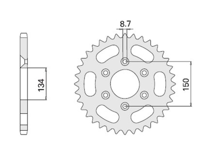 CHT Zadná rozeta 4330 52 zubov Honda Cb 500, Cb 750