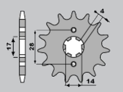CHT Zadná rozeta 4402 52 zubov Yamaha Dt50R, Rieju 50, Peugeot 50, Derbi Senda 50