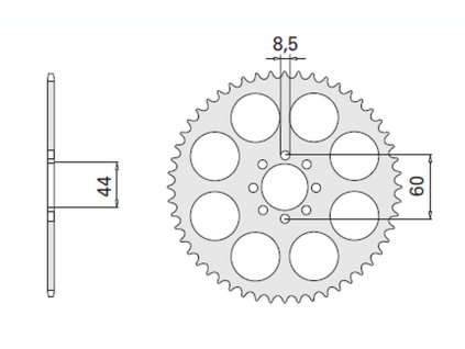 CHT Zadná rozeta 4461 52 zubov Yamaha Dt 50R 99-02