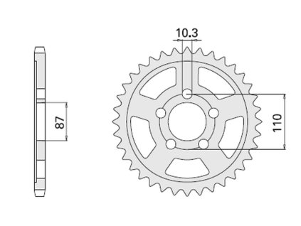 CHT Zadná rozeta 828 49 zubov Suzuki Gsx/Gxf 400