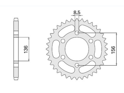 CHT Zadná rozeta 830 46 zubov Husqvarna TE 610