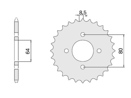 CHT Zadná rozeta 834 37 zubov Yamaha Tt-R 110, Dt-R 50 '96-'99