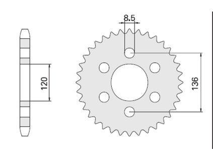 CHT Zadná rozeta 859 39 zubov Yamaha Fzs 600 Fazer 96-03