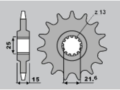 CHT Predná rozeta 2082 15 zubov Kawasaki Zx6R 95-97