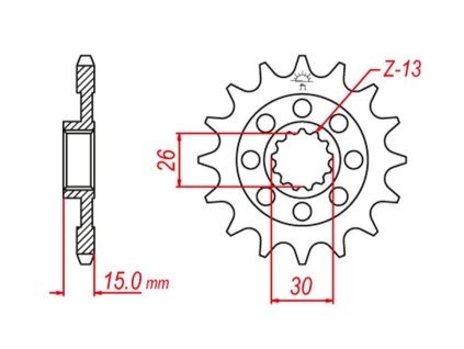 CHT Predná rozeta 4098 17 zubov Bmw S1000Rr '09-'15, S 1000R '13-'22, S 1000Xr '14-'22, Hp4 '13-'15