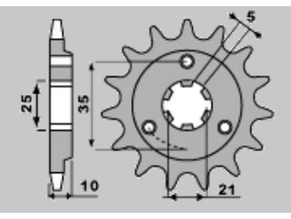 CHT Predná rozeta 412 15 zubov Suzuki Dr 750/800 Big '89-'93