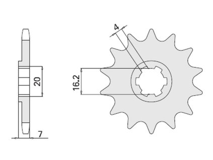 CHT Predná rozeta 413 12 zubov Suzuki Ts 50X`84-96, Rmx 50`97-99