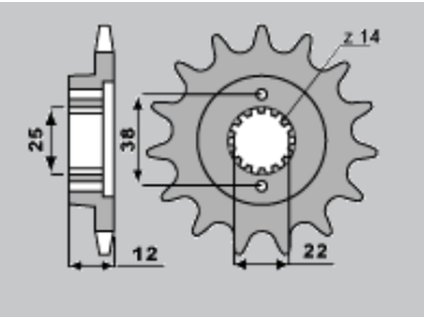 CHT Predná rozeta 495 15 zubov Ducati 750 Paso 87-90
