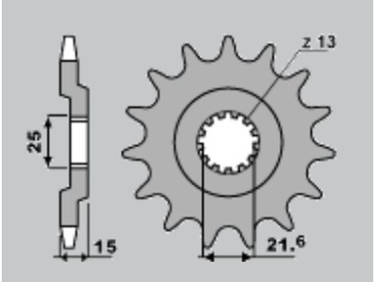 CHT Predná rozeta 528 15 zubov Kawasaki Gpz 750 83-89