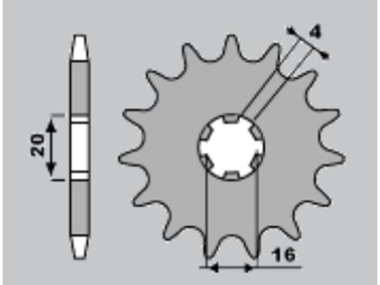 CHT Predná rozeta 560 14 zubov Kawasaki Kx65/80/85